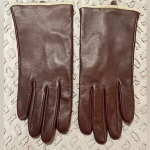 Danier Chocolate Brown Leather Gloves Large